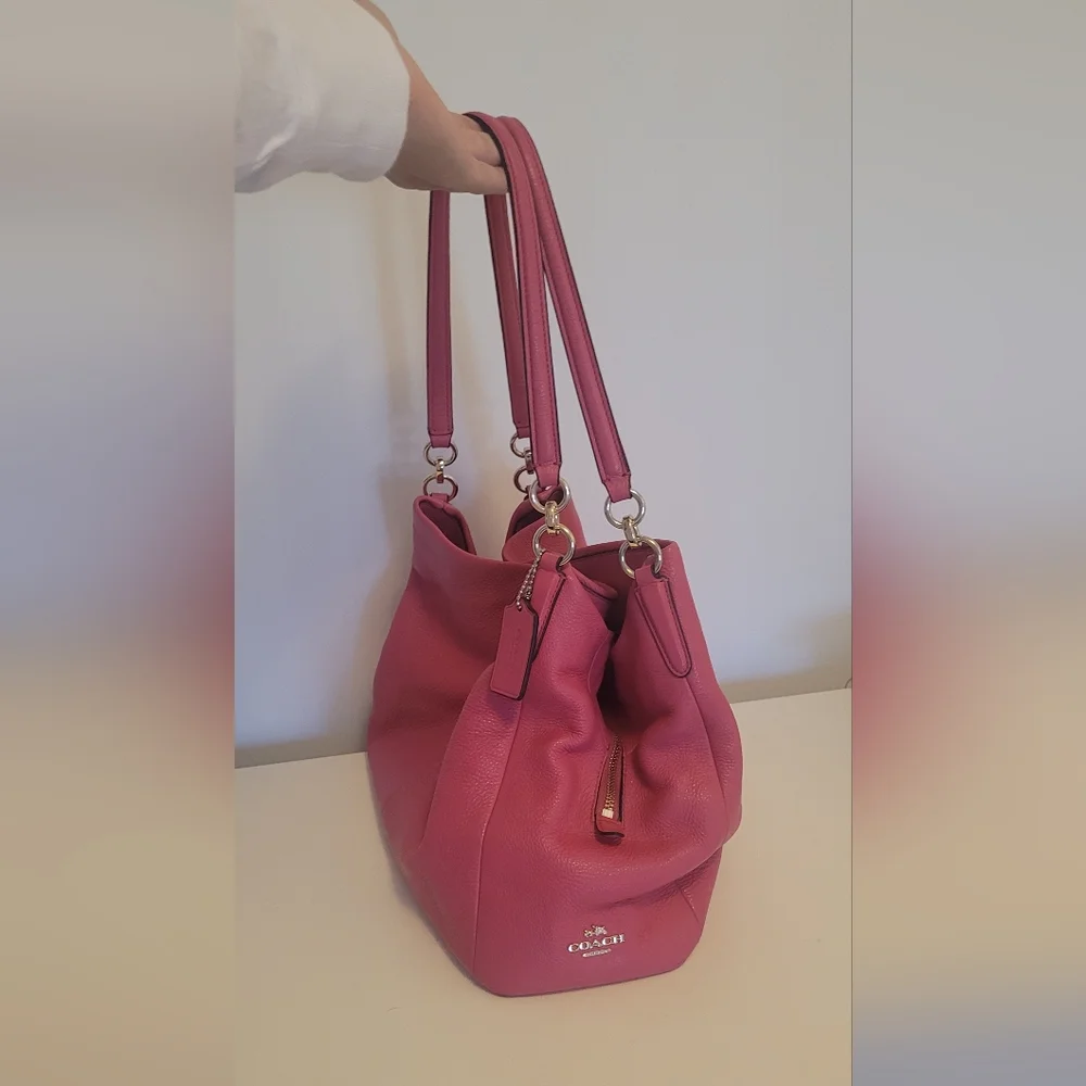 Coach Pink Ruby Leather Phoebe Shoulder Bag - Picture 15 of 15